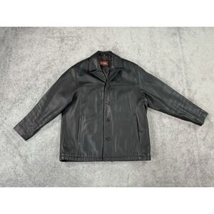 J Park Collection Jacket Mens Large Black Leather Supple Soft Couture Bomber